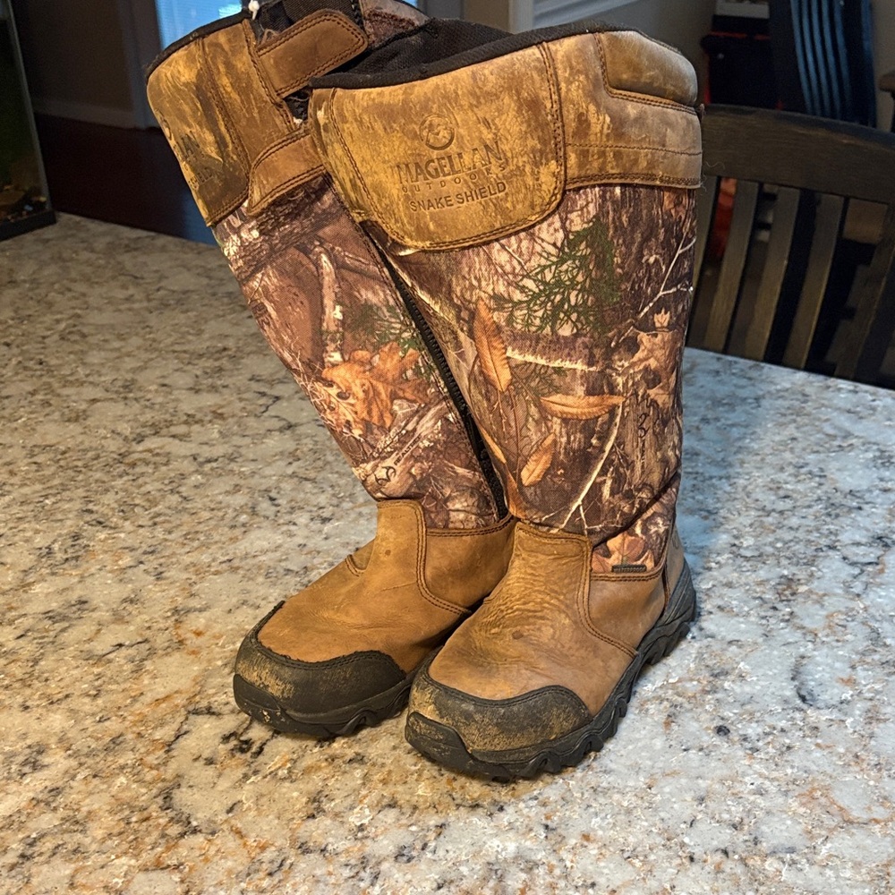 Magellan Outdoors Brown and Camouflage Boots